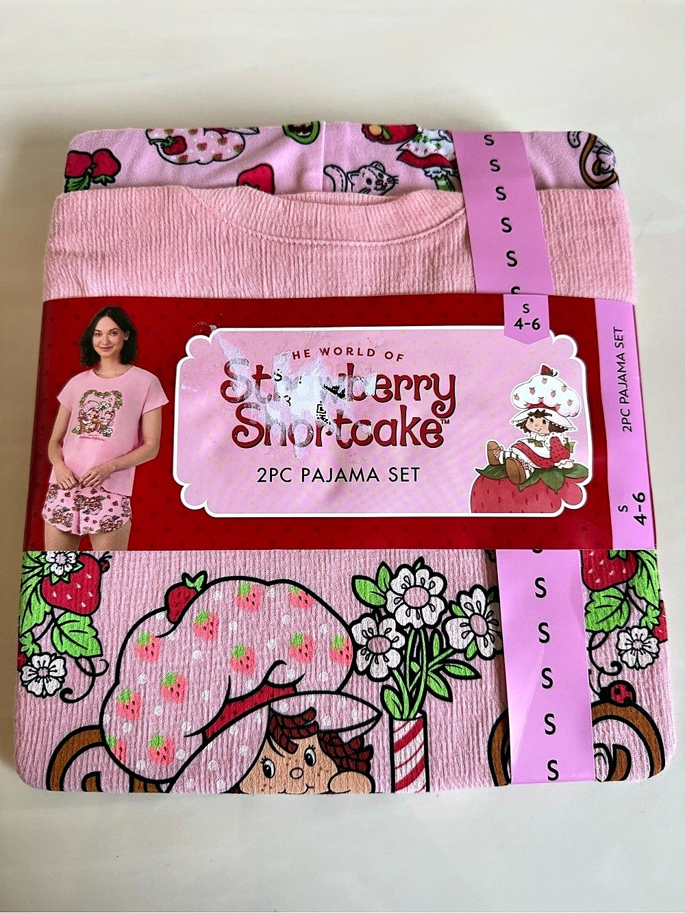 New The World of Strawberry Shortcake 2PC Pajama Set Floral Small (4-6)